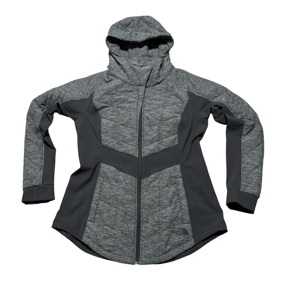 The North Face Jackets & Blazers - The North Face Pseudio Jacket Women's Large Gray Hooded Insulated Quilted 20x28